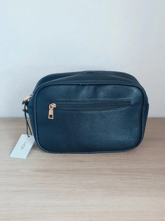 Pochette noir chevron similicuir / MOA - 25×17×8cm - photo numéro 4