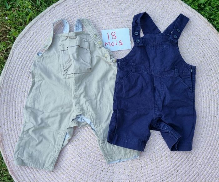 Lot 2 salopettes short + pantalon 18 mois