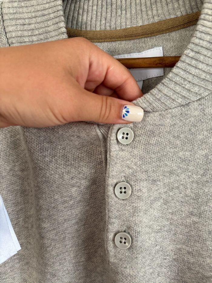 Pull gris à boutons Devred taille XL - photo numéro 3