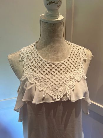 Blouse épaules dénudées taille s/m 38 blanc creme Haut femme blouse, joli haut taille 38 blanc