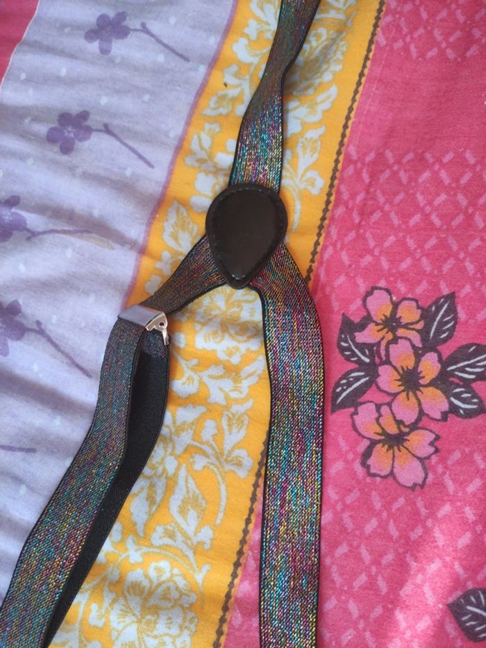 Paire de bretelles multicolore pailletée - photo numéro 2