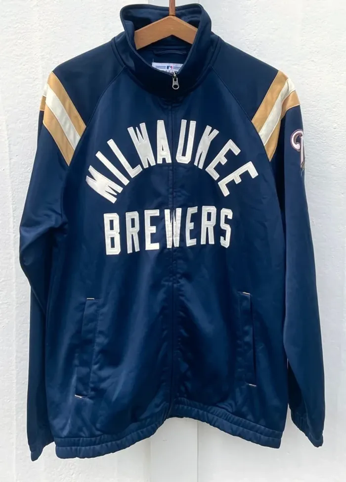 MLB Sports Milwaukee Brewers Genuine Merchandise Baseball track jacket Mens M