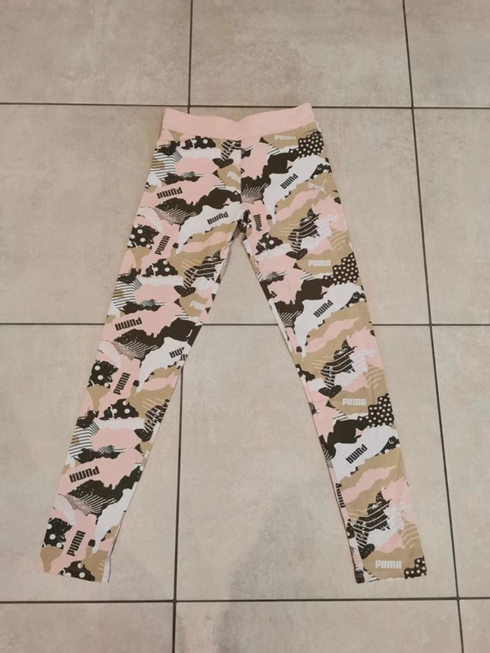 Leggings Puma camouflage rose vert taille 13-14ans