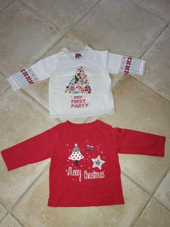 T-shirt et pull de Noël 6 mois