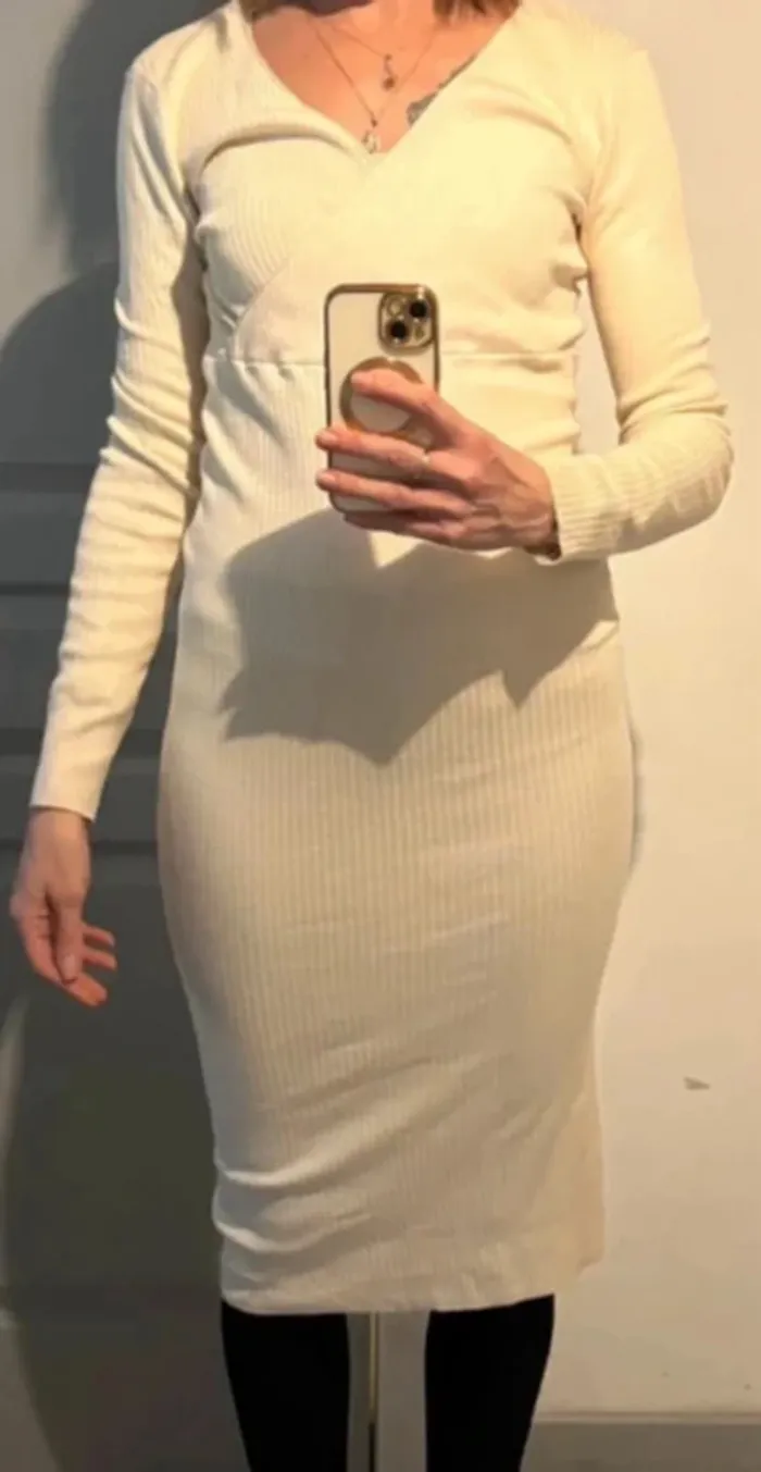 Robe élégante crème Manoukian 👗 taille L neuve