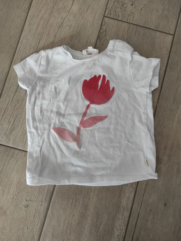 Ensemble jupe short et t-shirt Catimini rouge et blanc - photo numéro 5