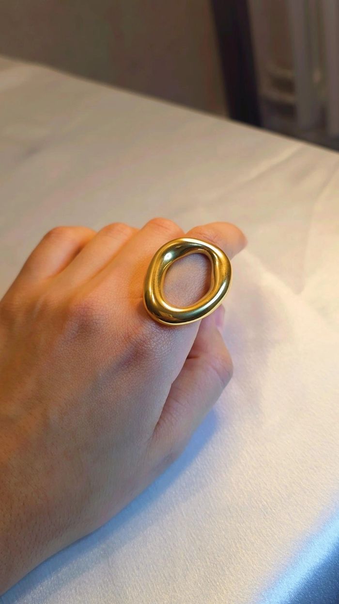 Bague Dorée Design Organique taille (8) - photo numéro 8