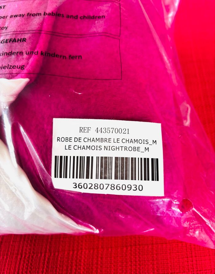 Peignoir Robe de chambre fuchsia col blanc Le Chamois T-M - photo numéro 10