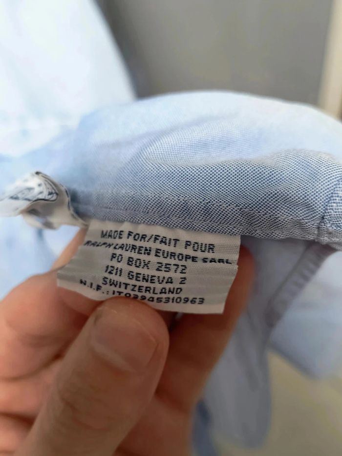 Chemise Ralph Lauren Custom Fit Bleu Clair Homme (Vintage / Y2K) - photo numéro 8