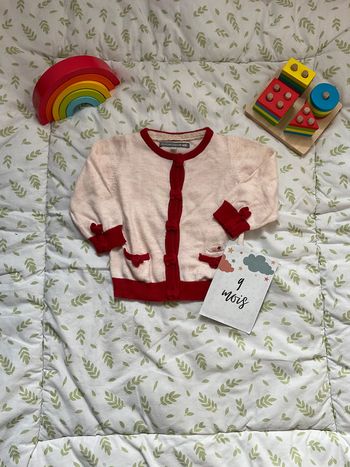 gilet léger beige et rouge 9 mois sergent major