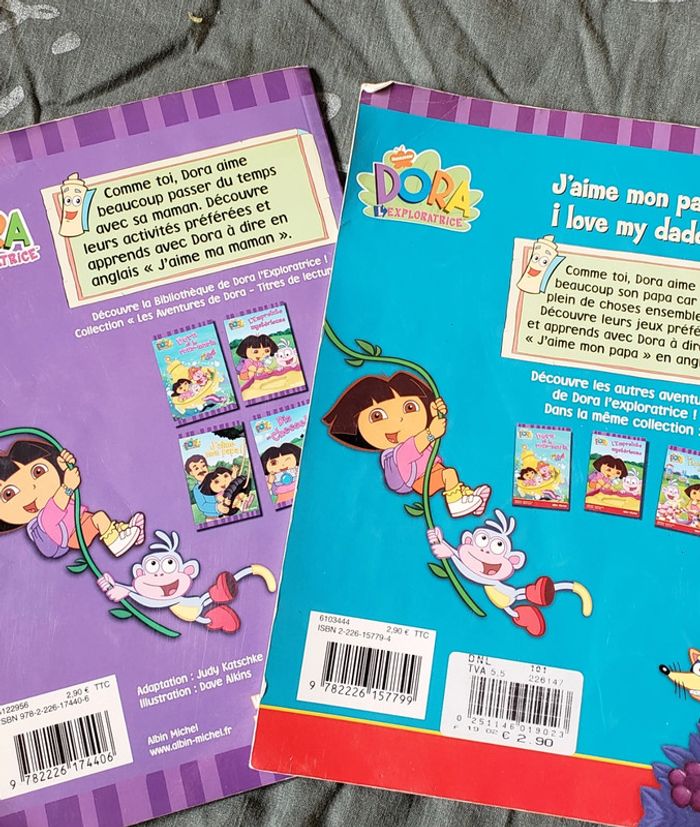 Lot de 2 livres Dora : J´aime ma maman ! et J´aime mon papa ! - photo numéro 2