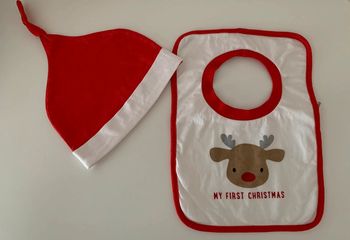 Bavoir et bonnet Noël pour bébé zeeman😺