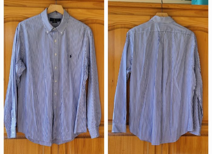 Ralph Lauren Chemise ML T2XL /TFr44/Big 2X-Rayures Bleu Roi &Blanc-Coupe Slim Fit-100%Coton - photo numéro 3