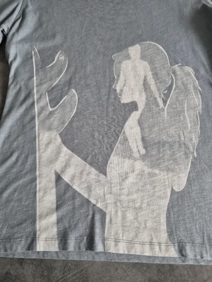 T-shirt à manches longues femme - Taille 40 / L - Marque 64 - Gris clair - photo numéro 7