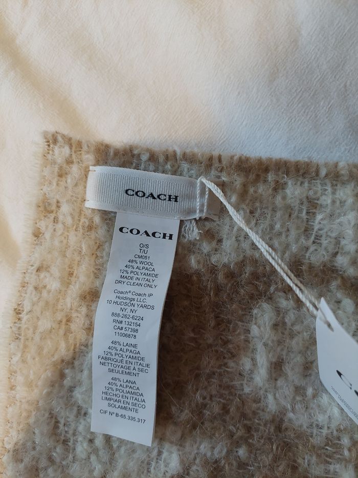 Echarpe coach réversible marron et crème - photo numéro 6