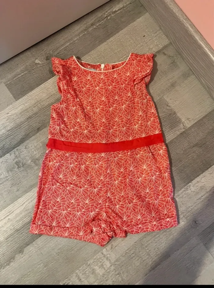 Combishort Obaibi rouge 18 mois bébé fille