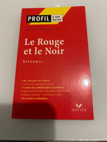 Livre profil d’une œuvre le rouge et le noir de stendhal