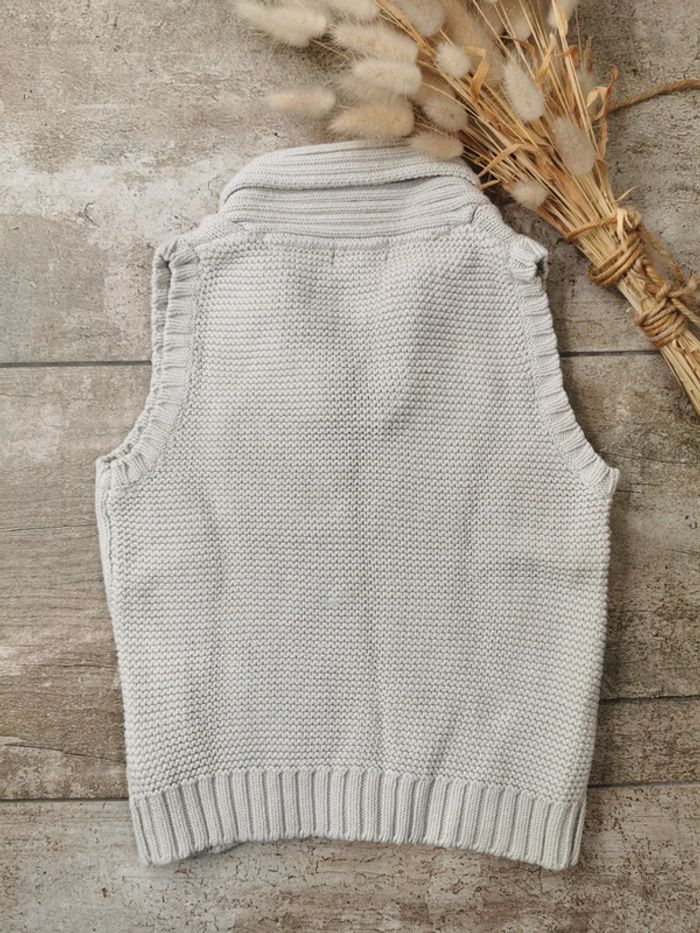 🌸Haut sans manches 100%coton beige Tape à l'œil 12mois - photo numéro 7