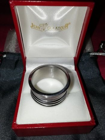Bague acier inoxydable T. 58  Delatour neuve