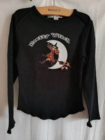 Tee-shirt manches longues Pretty Witch T. 6 ans _ Kiabi💮 100% Coton 🇨🇵 Fabriquer en France