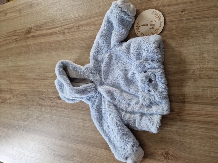 Veste / Blouson Doux Polaire Bleu Clair Ourson Losan - 3-6 mois (68 cm)