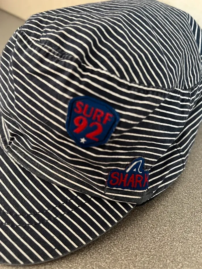 Casquette rayée bleu marine taille 48cm Surf - photo numéro 2
