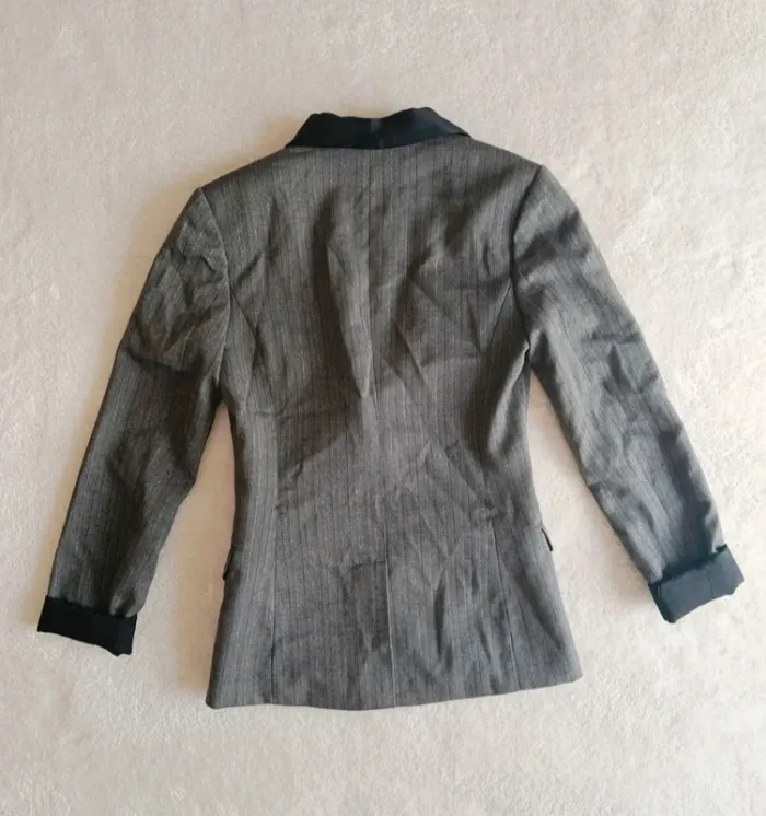 Veste Blazer Morgan gris et noir à rayures et fil métallisé 36 - photo numéro 5