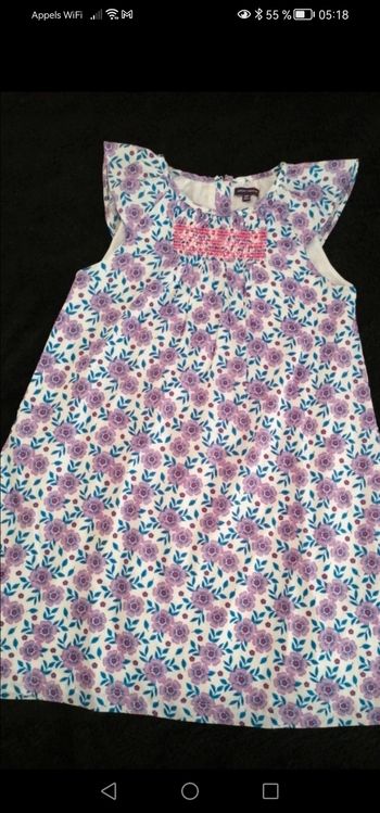 Robe 9 ans Lila et blanche avec smock