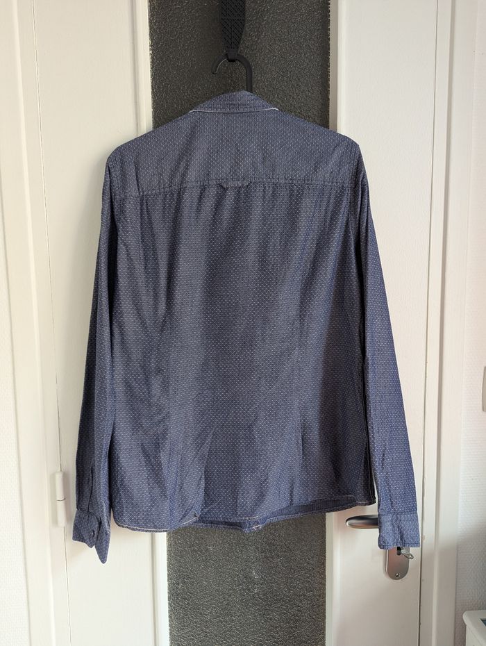Chemise saint james bleu à pois en coton taille 42 xl - photo numéro 3