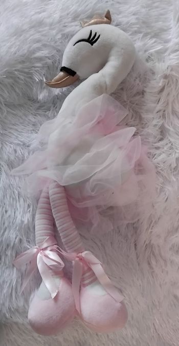 Doudou peluche cygne ballerine blanc et doré - Mes petits cailloux