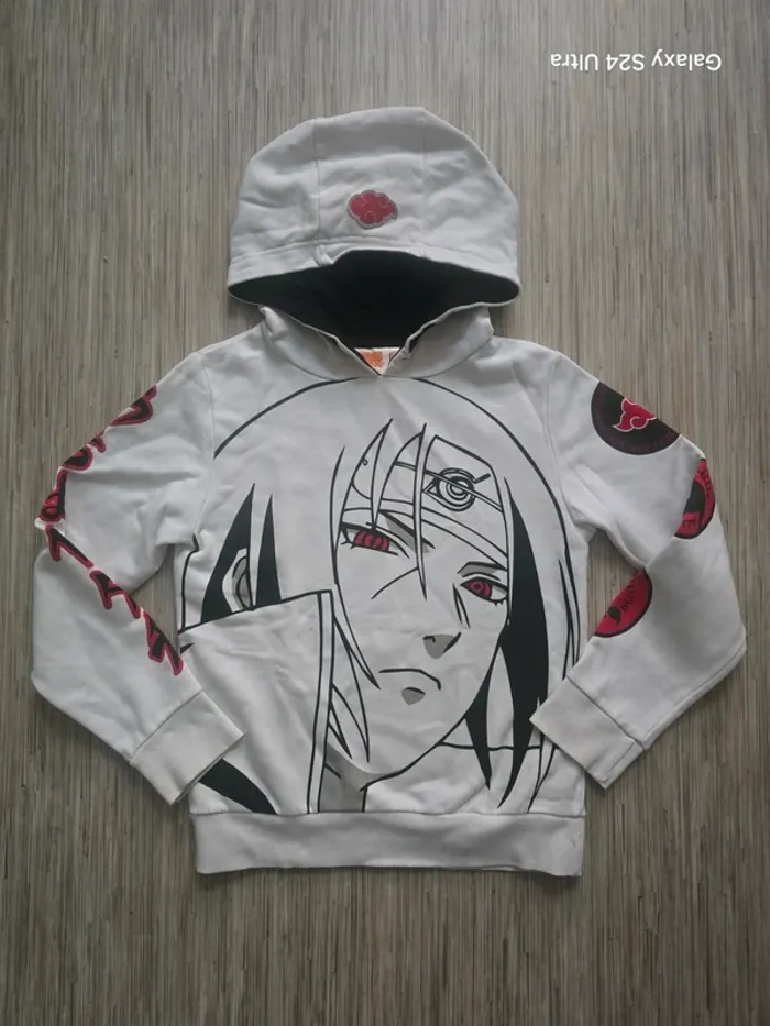 Sweat blanc Itachi - Naruto Shippuden - La Halle - Taille 12 ans