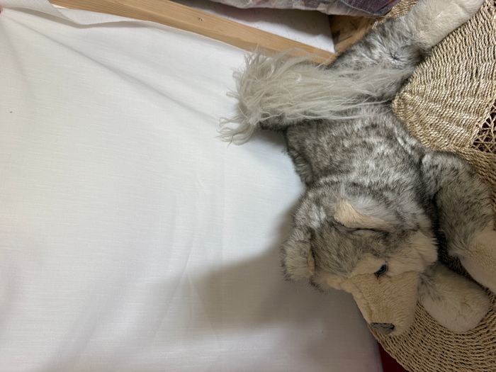 Peluche loup chiné marron gris beige - photo numéro 8