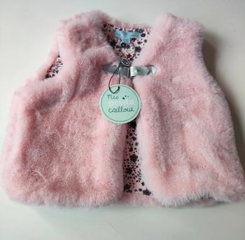 Gilet rose sans manches doublure coton 12 mois Lili marelle