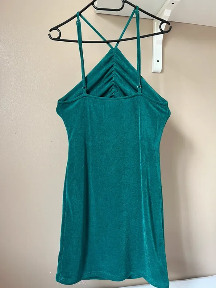 robe mini courte été moulante sexy nacrée paillettes neuve - photo numéro 3