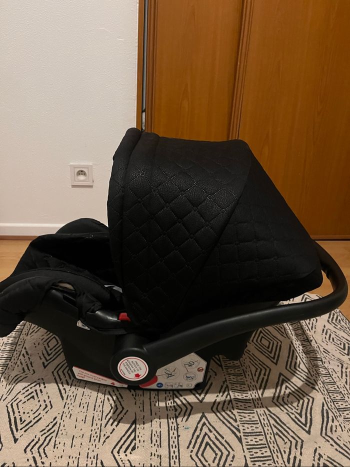 Poussette 3 en 1, système de voyage, poussette bébé, poussette pliable, Poignée réglable (Noir XX1) - photo numéro 4