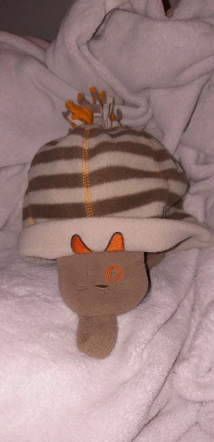 Bonnet polaire rayé à ponpon 12/24 mois - photo numéro 3