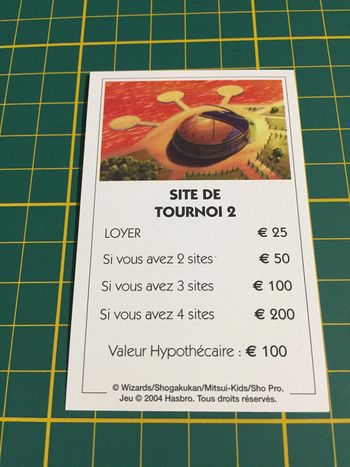 Carte Site de tournoi 2 pièce détachée Monopoly Duel Masters Hasbro Parker Wizards #A64