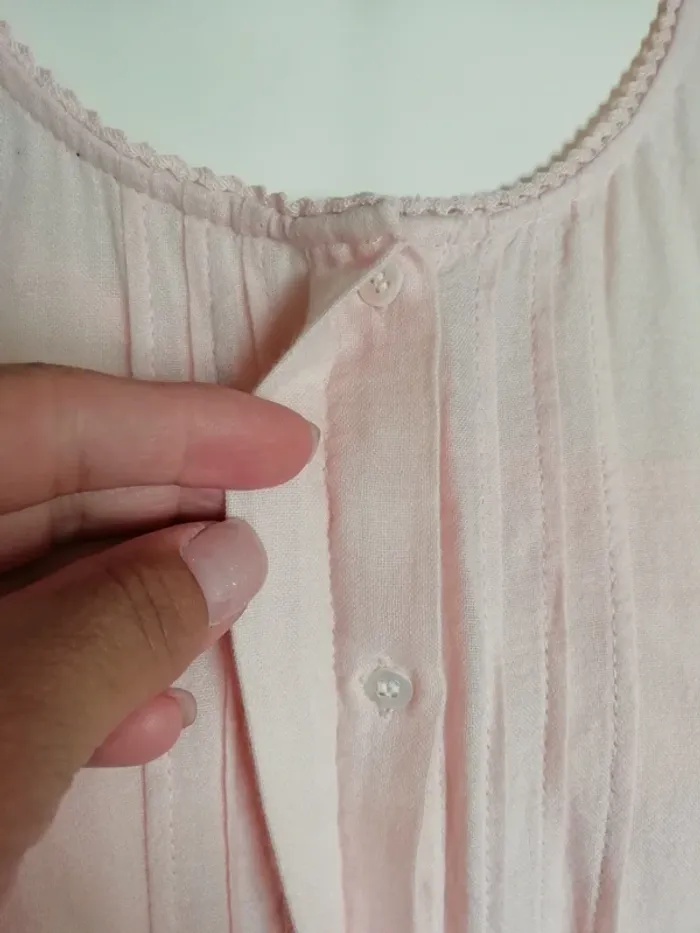 Tunique top Vero moda rose pale poudré powder pink mori shabby country core dentelle lace - photo numéro 4