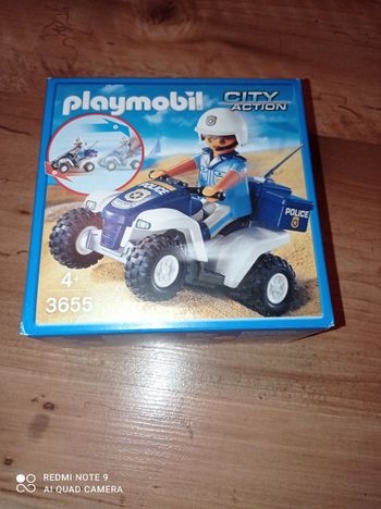 Playmobil 3655, Policier avec quad à friction, NEUF