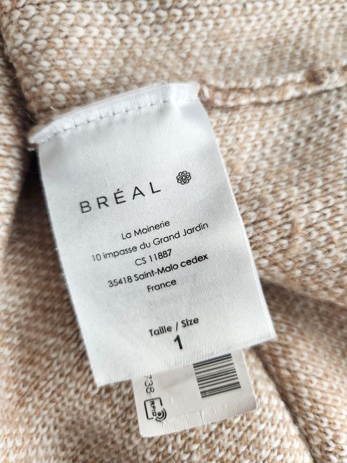 Pull Bréal beige à carreaux Manches 3/4 Taille 1 Taille S - photo numéro 5