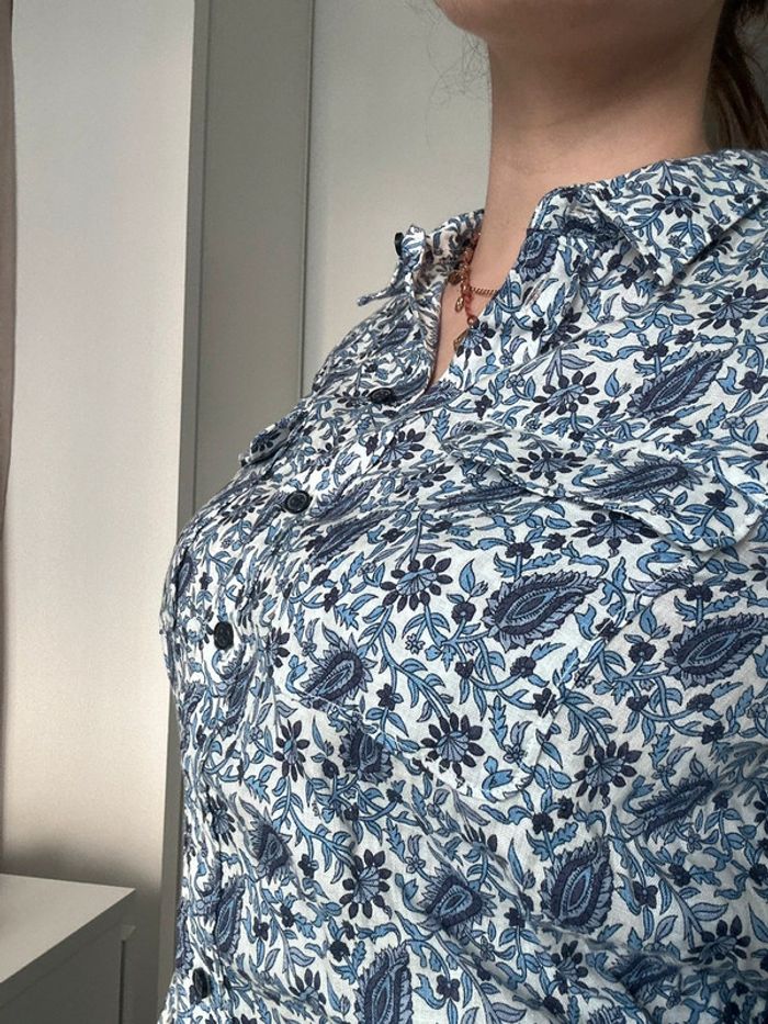 Chemise 100% lin à motifs – Monoprix – Taille 38 - photo numéro 2