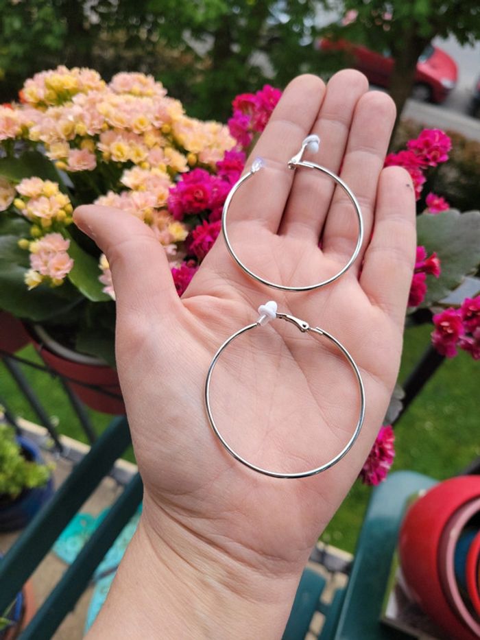 Clips creoles acier silver 4,5 cm