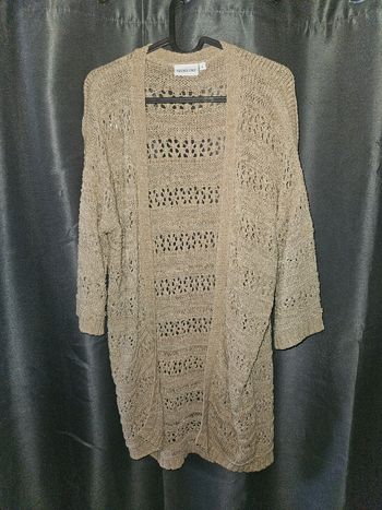 Long gilet beige en maille , taille L