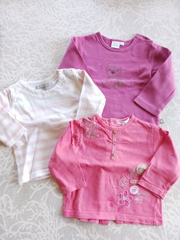 Lot 3 t shirt ml 6 mois fille