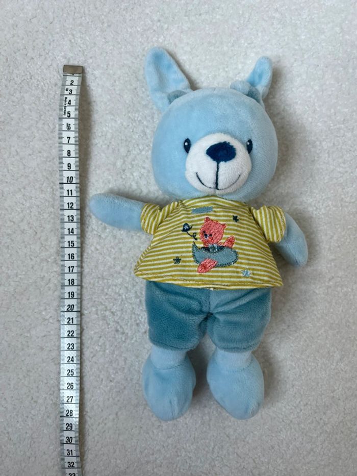 Doudou lapin bleu pommette - photo numéro 2