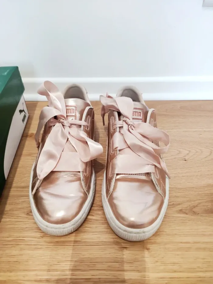 Sneaker Puma rose gold lacets satinée - 38 - très bon état - photo numéro 4