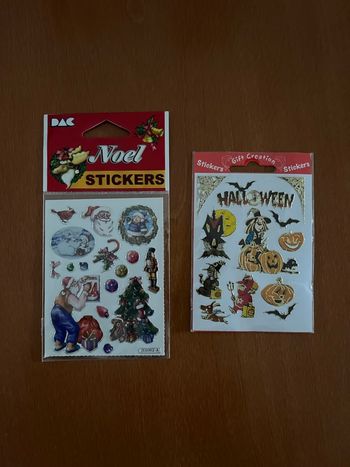 Lot de 2 stickers Noël et Halloween