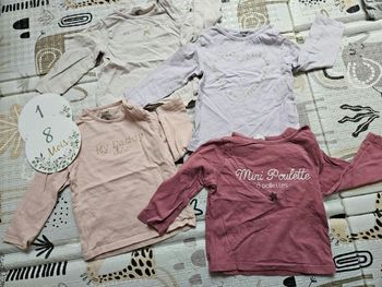 Lot 4 hauts manches 18 mois