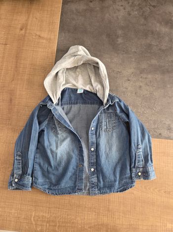 Veste jean avec capuche 36 mois