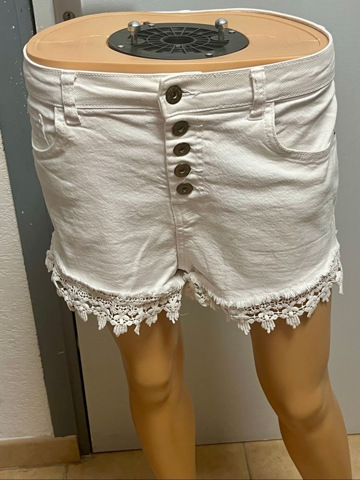 Short en jean blanc